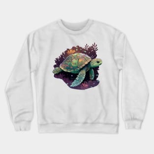 Coral Reef Sea Turtle Crewneck Sweatshirt